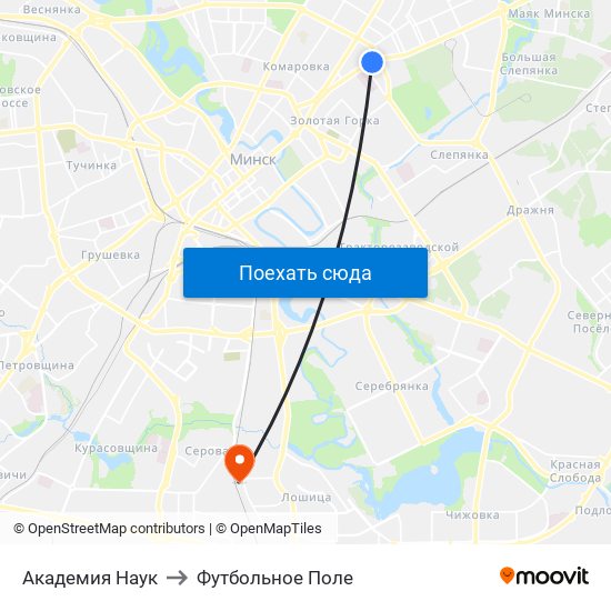 Академия Наук to Футбольное Поле map