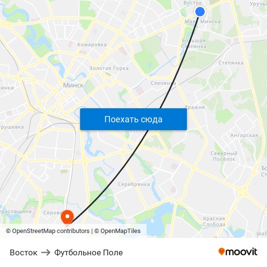 Восток to Футбольное Поле map