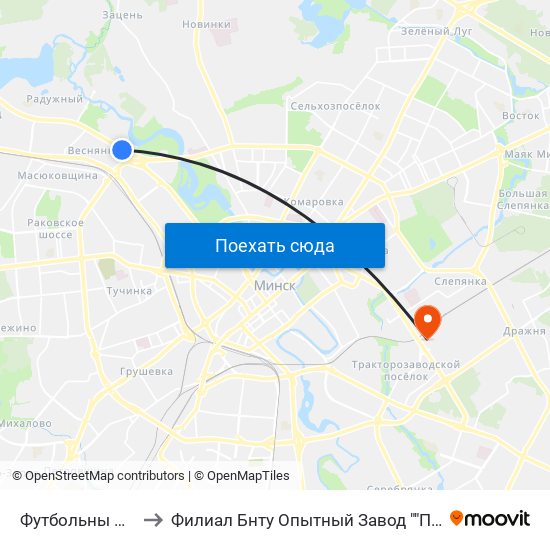 Футбольны Манеж to Филиал Бнту Опытный Завод ""Политехник"" map