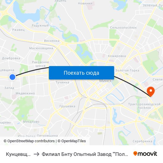 Кунцевщина to Филиал Бнту Опытный Завод ""Политехник"" map