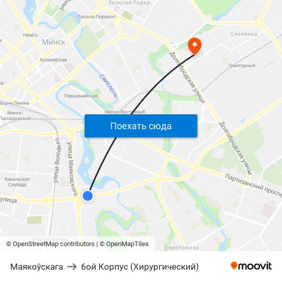 Маякоўскага to 6ой Корпус (Хирургический) map