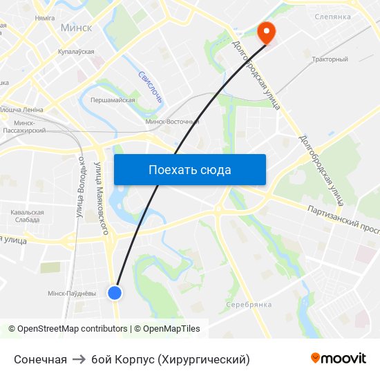 Сонечная to 6ой Корпус (Хирургический) map