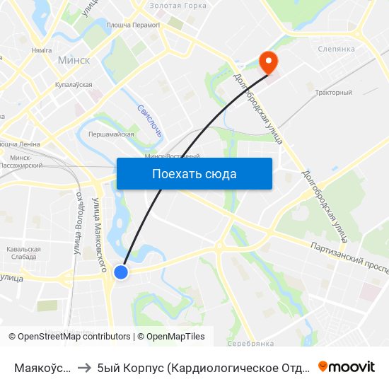 Маякоўскага to 5ый Корпус (Кардиологическое Отделение №2) map