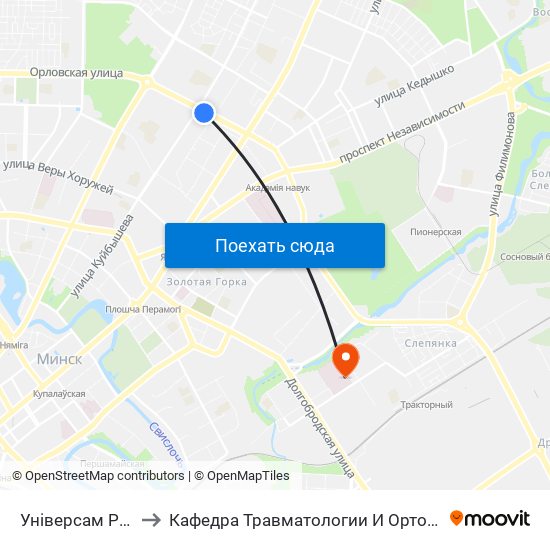 Універсам Рыга to Кафедра Травматологии И Ортопедии map