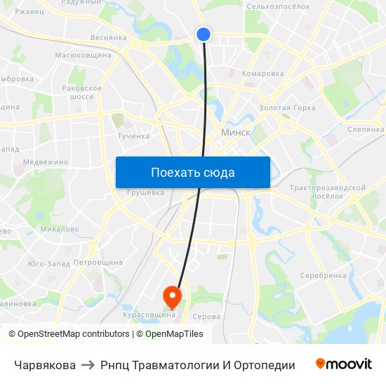 Чарвякова to Рнпц Травматологии И Ортопедии map