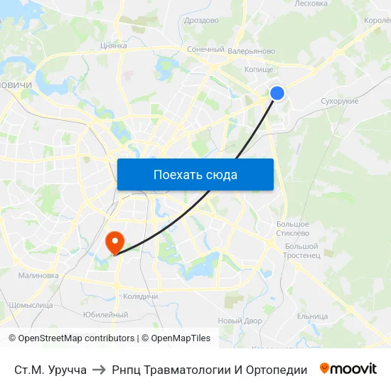Ст.М. Уручча to Рнпц Травматологии И Ортопедии map