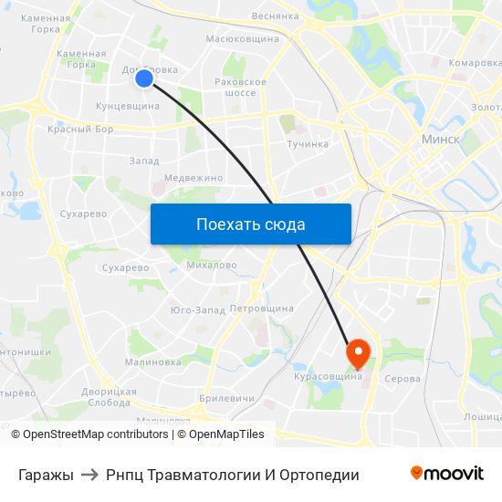 Гаражы to Рнпц Травматологии И Ортопедии map