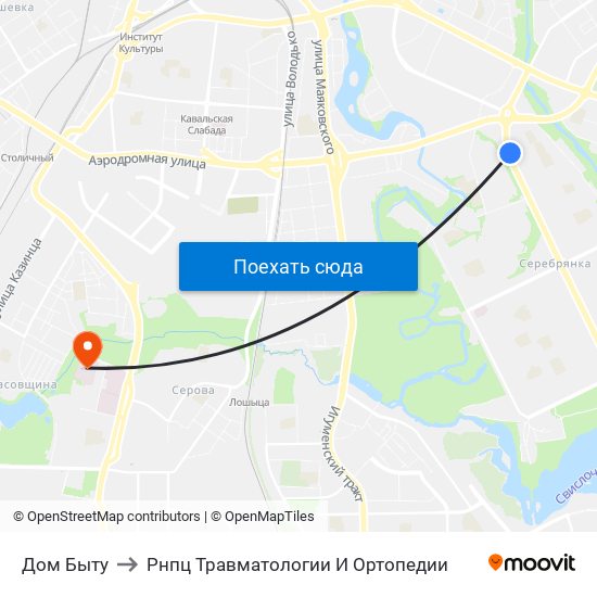 Дом Быту to Рнпц Травматологии И Ортопедии map