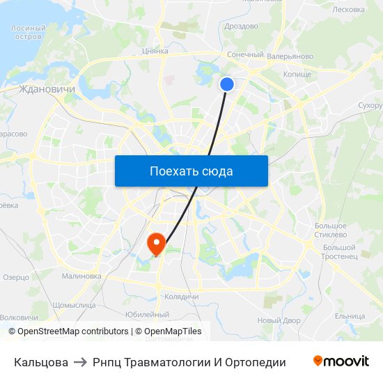 Кальцова to Рнпц Травматологии И Ортопедии map