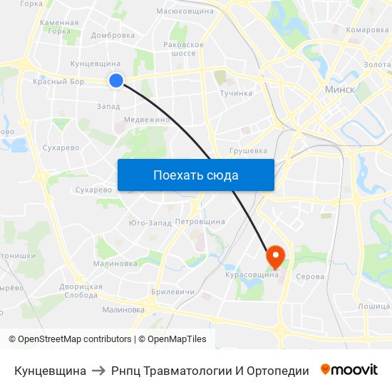 Кунцевщина to Рнпц Травматологии И Ортопедии map