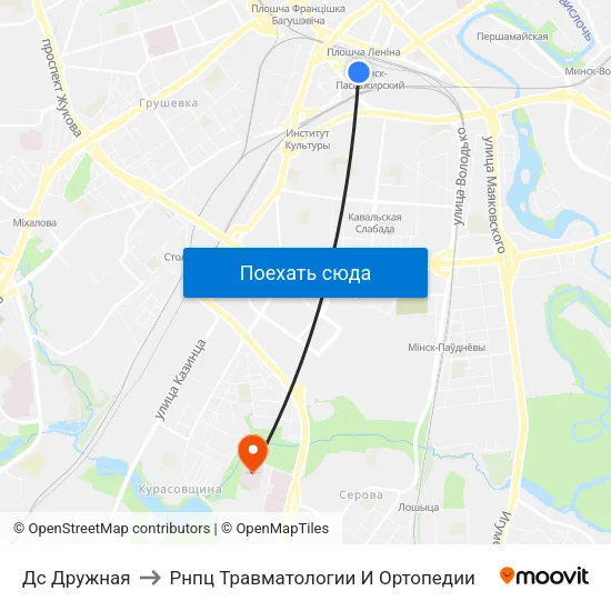 Дс Дружная to Рнпц Травматологии И Ортопедии map