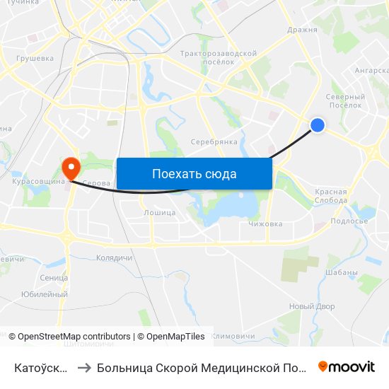 Катоўскага to Больница Скорой Медицинской Помощи map