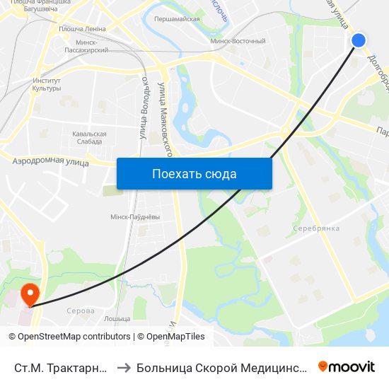 Ст.М. Трактарны Завод to Больница Скорой Медицинской Помощи map