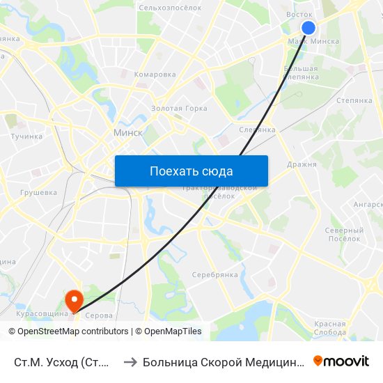 Ст.М. Усход (Ст.М. Восток) to Больница Скорой Медицинской Помощи map