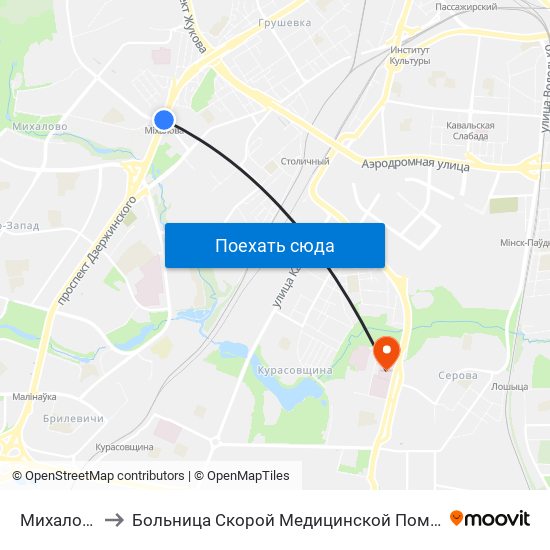 Михалово to Больница Скорой Медицинской Помощи map