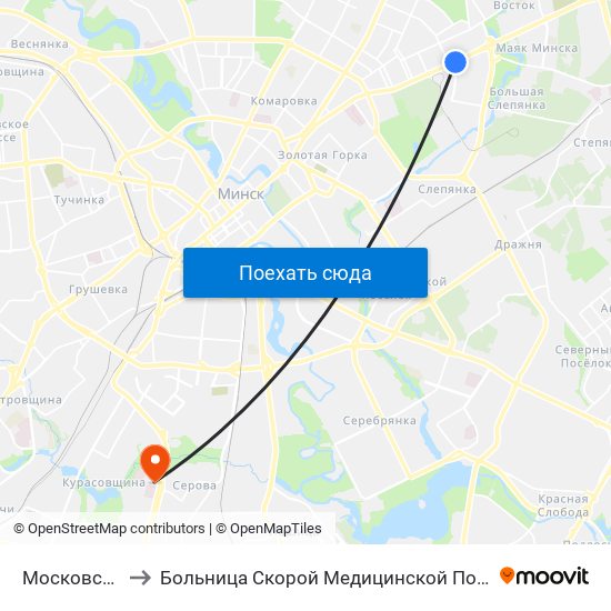 Московская to Больница Скорой Медицинской Помощи map