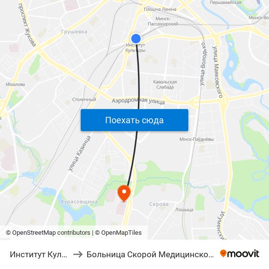 Институт Культуры to Больница Скорой Медицинской Помощи map