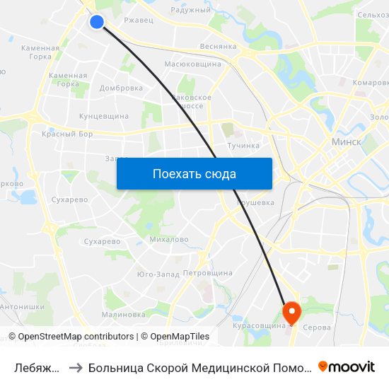 Лебяжий to Больница Скорой Медицинской Помощи map