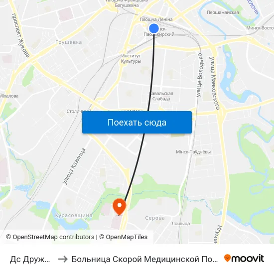 Дс Дружная to Больница Скорой Медицинской Помощи map