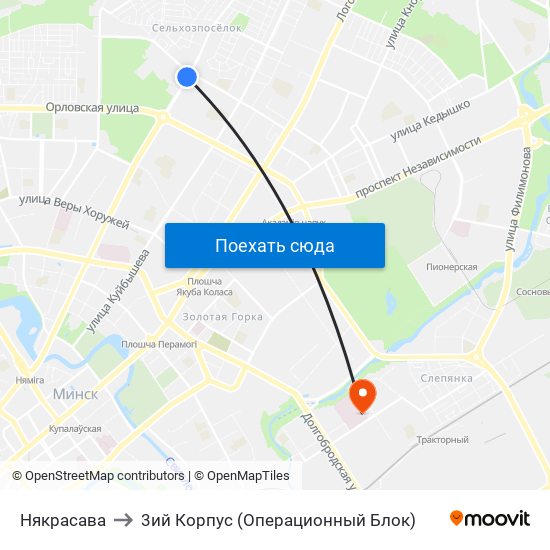 Някрасава to 3ий Корпус (Операционный Блок) map