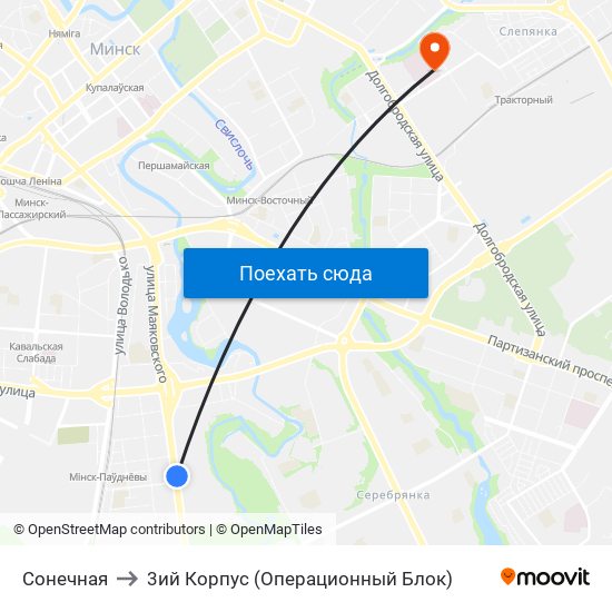 Сонечная to 3ий Корпус (Операционный Блок) map
