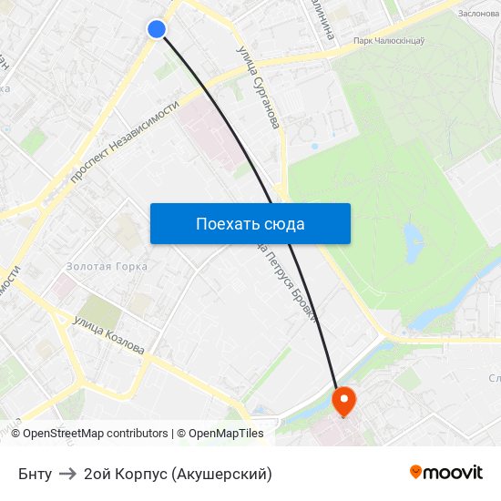 Бнту to 2ой Корпус (Акушерский) map