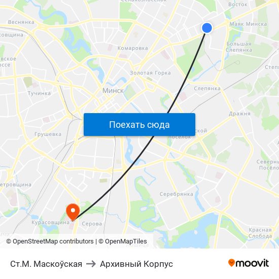 Ст.М. Маскоўская to Архивный Корпус map