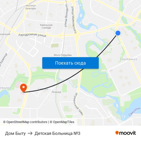 Дом Быту to Детская Больница №3 map