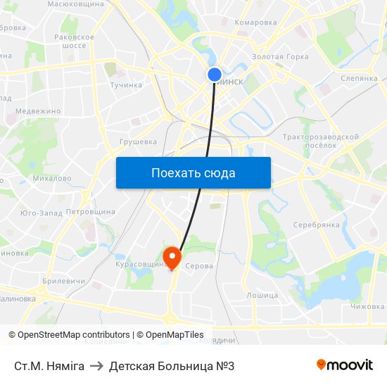 Ст.М. Няміга to Детская Больница №3 map