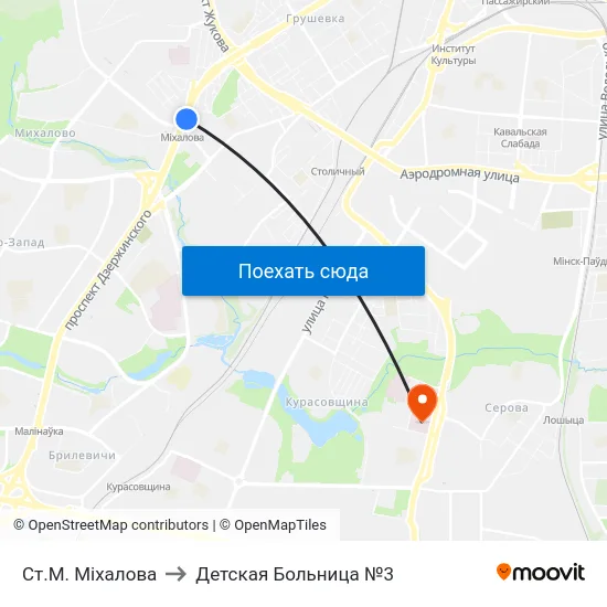 Ст.М. Міхалова to Детская Больница №3 map