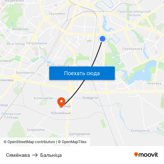 Сямёнава to Бальніца map
