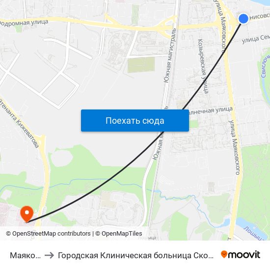 Маякоўскага to Городская Клиническая больница Скорой Медицинской Помощи map