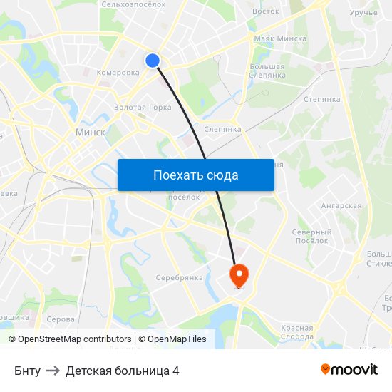 Бнту to Детская больница 4 map