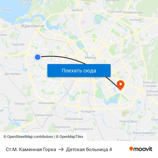 Ст.М. Каменная Горка to Детская больница 4 map