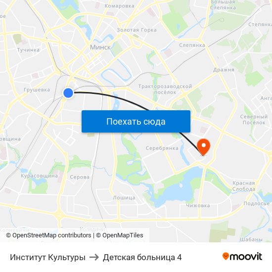 Институт Культуры to Детская больница 4 map