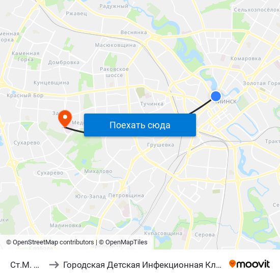 Ст.М. Няміга to Городская Детская Инфекционная Клиническая больница map