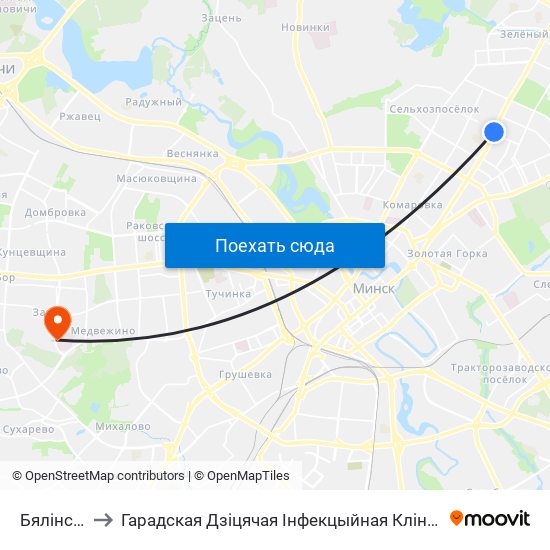 Бялінскага to Гарадская Дзіцячая Інфекцыйная Клінічная Бальніца map