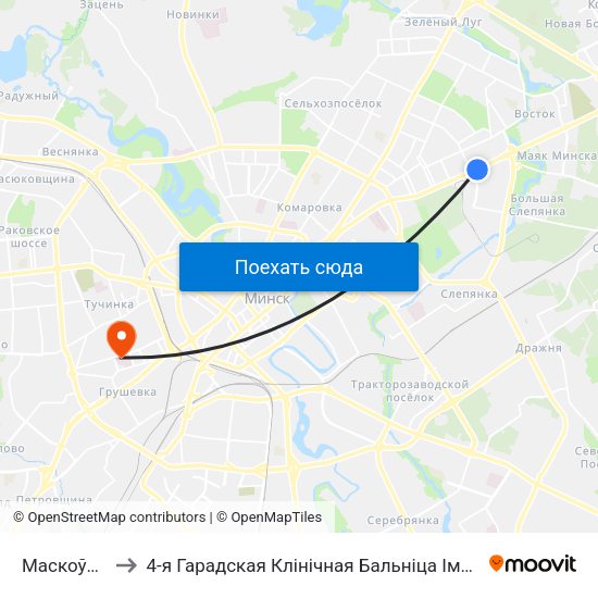 Маскоўская to 4-я Гарадская Клінічная Бальніца Імя Саўчанкі map