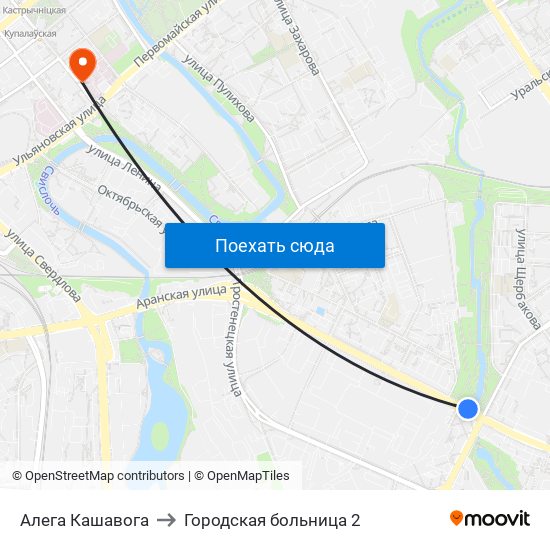 Алега Кашавога to Городская больница 2 map