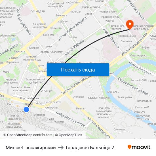 Минск-Пассажирский to Гарадская Бальніца 2 map