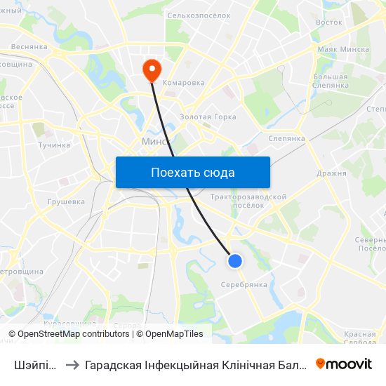 Шэйпічы to Гарадская Інфекцыйная Клінічная Бальніца map