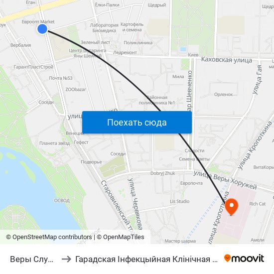 Веры Слуцкай to Гарадская Інфекцыйная Клінічная Бальніца map