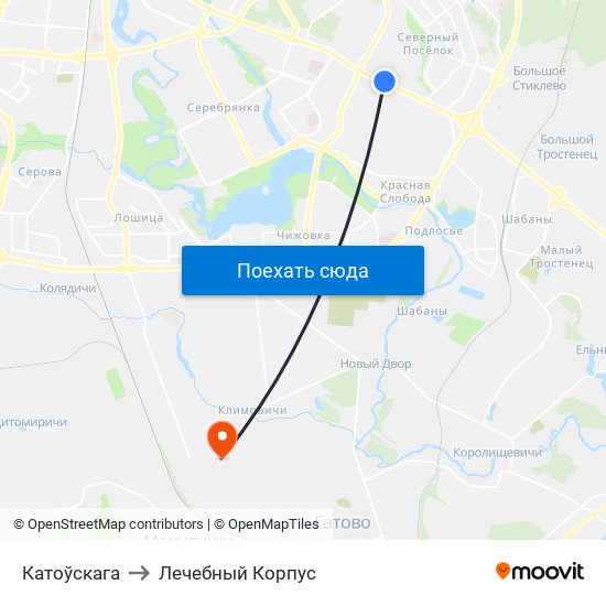 Катоўскага to Лечебный Корпус map