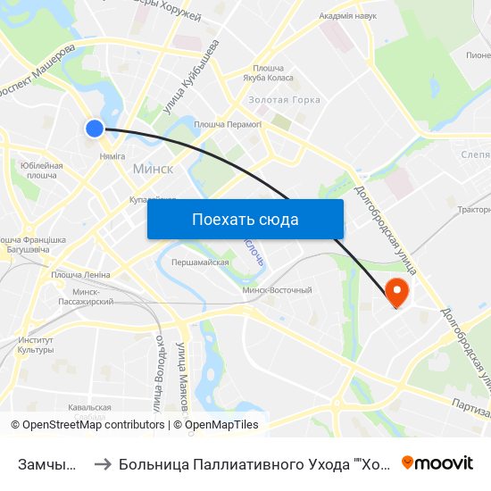 Замчышча to Больница Паллиативного Ухода ""Хоспис"" map