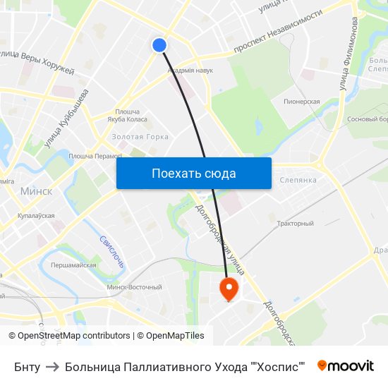 Бнту to Больница Паллиативного Ухода ""Хоспис"" map