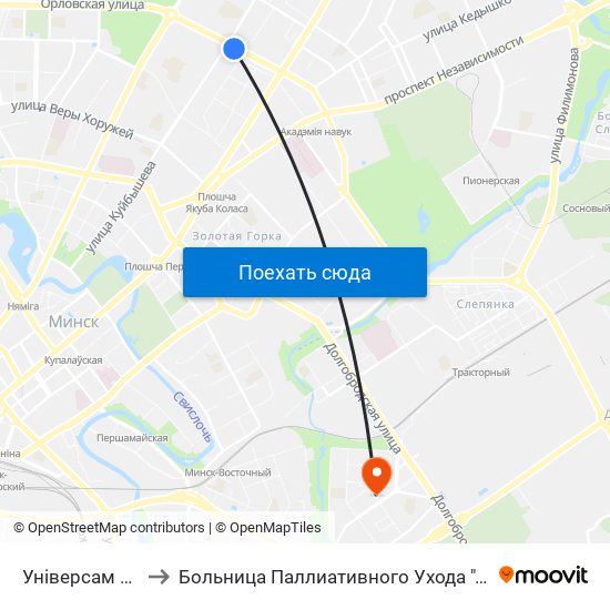 Універсам Рыга to Больница Паллиативного Ухода ""Хоспис"" map