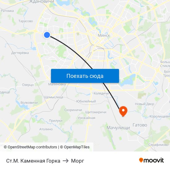 Ст.М. Каменная Горка to Морг map