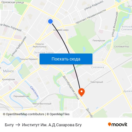 Бнту to Институт Им. А.Д.Сахарова Бгу map