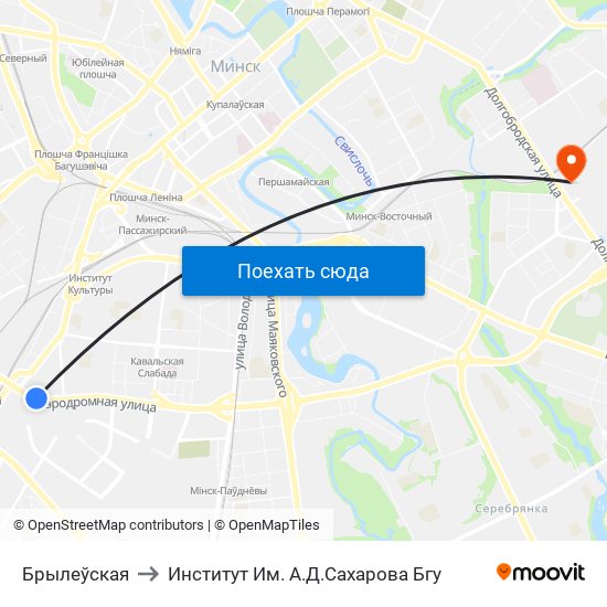 Брылеўская to Институт Им. А.Д.Сахарова Бгу map