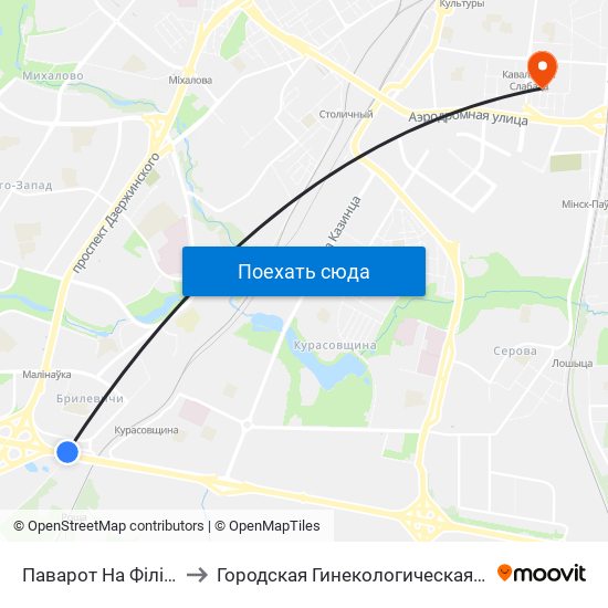 Паварот На Філіял Бду to Городская Гинекологическая Больница map